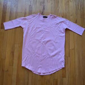 Tuckernuck Pomander Place Sue Sweatshirt Dress M/L Pink 3/4 Sleeve Stretch Basic